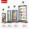 Suporte de Mesa com Páginas Flip de Madeira A4 Suporte de Exibição de Cartão de Mesa Acrílico Menu Lista de Preços Quadro de Publicidade Suporte de Mesa Cartão de Mesa