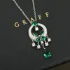 Collar de Mujer Redondo Atrapasueños Versión Alta V Jardín Dorado Mariposa Gota de Agua Diamante Borla Diamante de Alto Carbono Circonio Estilo de Alta Gama