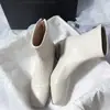 2026 Botas Elegantes da Moda Quadradas com Salto Bloco Zíper nas Costas Salto Médio Temperamento Elegante Recorte Salto Irregular Moda Slim