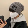 Chapéu de Lã Tendência Outono e Inverno para Casais, Gorro Quente Versátil, Caimento Solto para Circunferência Craniana Grande, Chapéu de Tricô Emagrecedor para Homens