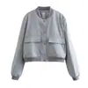 AliExpress y Amazon más vendidos comercio exterior al por mayor moda casual diseño cuello alto color liso bolsillo grande chaqueta