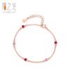 Nueva Entrada Entrada Lujo Plata de Ley 925 Rosa Pequeño Redondo Diamante Pulsera Moda Femenina Nicho Oro Rosa Verano Estilo Ins Pulsera