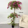 Desmontaje y Montaje de Planta Simulada de Lujo Ligero de Amazon Árbol de Buganvilia Planta Verde Simulada Buganvilia Flor Artificial Árbol Artificial Planta en Maceta