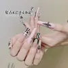 Acessórios de Unha Coração de Corvo Novos Transfronteiriços Prata Antiga Retrô Escura Anjo Amor Cruz Decoração de Arte para Unhas