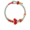 Pulsera de Buena Suerte para Exámenes y Exámenes de Admisión de Posgrado, Pulsera Roja de Hilo de Carpa Roja de Buena Suerte para Mujer Hecha a Mano