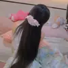 Grampo de Cabelo Laço de Renda Rosa Doce para Mulheres, Acessório de Cabelo de Cetim Estilo Princesa Lolita, Presilha Lateral para Cabelo