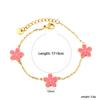 Accesorios de Comercio Exterior Japonés y Coreano, Collar Dulce de Niña Moderno y Exquisito, Pulsera Transfronteriza de Esmalte de Flor de Cerezo para Mujer