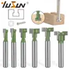 Corteador de Furo de Fechadura Yusheng Verde Conjunto de 6 Peças Fresadora para Marcenaria Fresadora de Dupla Face Cortador de Fenda em T Ganchos para Porta-Retratos Gongs