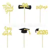 Orgulloso de ti 2026 Certificado Birrete de Graduación Set de 6 Piezas Topper para Pastel Felicitaciones Decoración para Fiesta Temática de Graduación