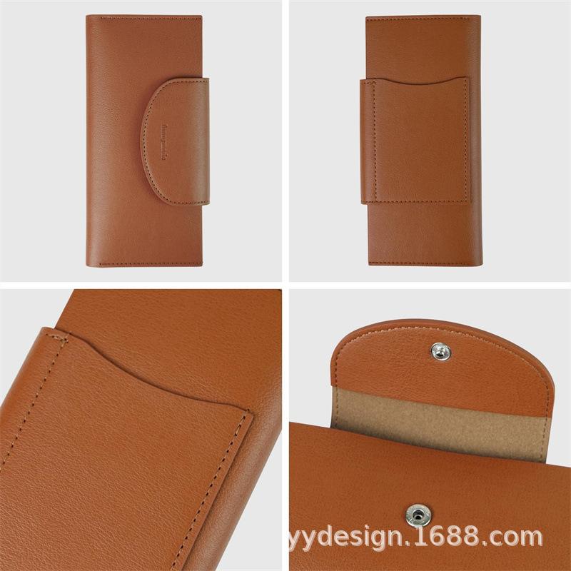 女士一体式长款双折双层PU 皮革钱包