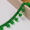 Borda de Renda com Pompons Coloridos de 1cm em Ângulo Reto em Estoque para Roupas, Cortinas, Acessórios de Vestuário, Fita com Franjas Pied-de-Poule