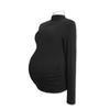 Camiseta Base de Otoño e Invierno para Mujeres Embarazadas, Nueva Camiseta Elástica de Primavera de Cuello Medio Alto, Cálida Interior, de Manga Larga, a la Moda