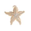 Broche de Estrella de Mar Popular Exagerado Transfronterizo, Moderno, Sencillo, Brillante, Lleno de Diamantes, Ramillete de Fiesta de Animal Estrella de Mar, Accesorios para Ropa