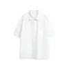 Yidao Vintage 2026 Verão Nova Tendência Estilo Americano Desconstruído Patchwork Design com Rebites Solta Fresca Camisa de Manga Curta