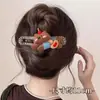 Presilha de Cabelo com Laço Color-Blocked para Mulheres, Presilha Bico de Pato Novo Estilo High-End 2025, Grampo para Parte de Trás da Cabeça, Acessório de Cabelo