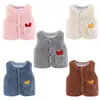 Chaleco de Terciopelo para Bebé Otoño e Invierno para Niños y Niñas Chaleco de Imitación Cachemir Corazón para Bebés Chaleco Grueso Cálido para Niños