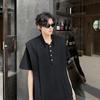 Camiseta de Manga Corta de Peso Pesado con Diseño Desestructurado para Hombre, Tendencia Estilo Americano Camiseta de Media Manga con Hombro Acolchado para Pareja, Corte Limpio