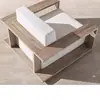 Villa Teak Sofá Pátio Jardim Mesa de Café Conjunto de Móveis Sofá Conjunto de Cadeiras de Sofá de Metal para Lazer