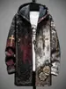 Chaqueta de algodón con capucha de manga larga, nueva para 2026, estilo europeo y americano, estampado digital 3D, ropa exterior casual de manga larga con capucha para hombre