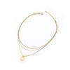 Colar de Celebridade da Internet Quente Transfronteiriço Europeu e Americano Colar Empilhado Retro de Três Camadas Estilo Frio Dourado Simples Moda Peças Redondas Pequenas