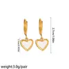 Pendientes de acero inoxidable 316 en forma de corazón, pendientes impermeables de oro de 18 quilates transfronterizos, pendientes de alta gama para mujer, accesorios de concha europeos y americanos