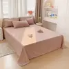 Sábanas de algodón lavado al agua hipoalergénicas de una sola pieza, sábanas de cuadros simples de par individual, sábanas y fundas de almohada individuales para dormitorio y hogar, venta al por mayor