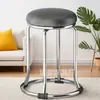 Mesa de jantar de 46 cm de altura com estrutura de aço reforçada, design popular, aço inoxidável espessado e reforçado, banqueta alta estilosa para uso doméstico, banqueta redonda