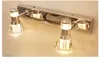 Luz frontal de espelho LED transfronteiriça, luminária de parede simples estilo nórdico para banheiro e quarto em aço inoxidável, luminária de parede para banheiro