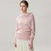 Novo suéter de caxemira assimétrico de um ombro com gola redonda, estilo morcego, para outono e inverno feminino, caimento solto, emagrecimento, adequado como peça de base