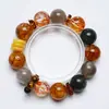 [Qiulin Shuoyang] Cristal Natural Flor de Cola Amarela Chá com Leite Pulseira da Luz da Lua Feminina Mais Fácil de Combinar Pulseira para Presente Atacado