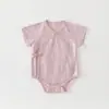 Roupas para Bebês e Crianças Anyang Roupas para Recém-Nascidos Romper de Verão com Estampa Escura de Amarrar Pijama Unisex para Bebê Roupas de Ar Condicionado em Modal