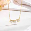Colar Borboleta Aço Inoxidável Concha Branca Corrente de Clavícula Feminina Joia Novo Pingente Feminino Nicho Corrente de Clavícula Moda
