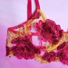 Lencería de Nuevo Estilo Transfronteriza, Sexy Encaje Calado, Lencería de Encaje de Hojas Amarillo y Blanco, Venta al por Mayor
