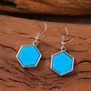 Pendientes de Colgante Geométricos de Moda Sencillos de Venta Caliente Transfronterizos, Pendientes Versátiles de Rombo Rectangular Coloridos de Nicho Único para Mujeres