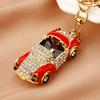 Corda trançada Diamante modelo de carro esportivo chaveiro de carro feminino estilo coreano pingente de bolsa anel de chaveiro de metal presente atacado