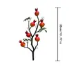 Decoração de Flores Artificiais Romã Caqui Galho de Frutas Corredor Mesa de Jantar Floricultura Decoração Caqui Sala de Estar Arranjo de Flores