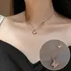 Collar de Acero de Titanio para Mujer, No se Desvanece, Tendencia 2025 Lujo Ligero Nicho Diseño de Alta Gama Gargantilla Cadena para Clavícula Estilo Celebridad de Internet
