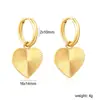 Brincos de Aço Inoxidável com Duplo Anel em Formato de Coração para Mulheres, Estilo Ins de Moda Europeia e Americana, Brincos de Nicho de Alta Qualidade para Atacado
