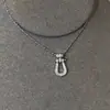 Colar Fred Fecho de Ferradura Pingente em Forma de U Totalmente Cravejado de Diamantes Fecho de Oito Corrente para Clavícula de Casal Corrente Torcida