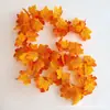 Guirnalda de Hojas de Arce Artificial Decoraciones de Otoño Halloween Plantas Artificiales Verdes Decoraciones del Festival de la Cosecha de Amazon Suministro Exclusivo Transfronterizo