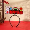 2025 Tiara Festival da Primavera Texto Adereço Engraçado de Cabeça Decoração de Ano Novo Tiara Fofa de Desenho Animado Adereços de Performance Reunião Anual da Empresa