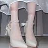 Tacones Altos de Temperamento Francés Sentido de Diseño Nicho No Cansan los Pies Dama de Honor Vestido de Novia Zapatos de Boda Doble Uso Zapatos de Novia