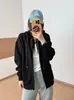 26 Outono Novo AL Feminino Casual Emagrecedor Versátil Estilo Casal Com Capuz Zíper Completo Forrado de Lã Cardigan Hoodie 2666