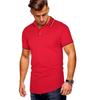 Amazon Comercio Exterior Polo de Hombre Manga Corta 2023 Nuevo Hombre Color Sólido Cuello Rayado Costuras Casual de Hombre