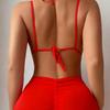2025 Vestido de Malla Transparente Europeo y Americano Cruzado Ajustado Sexy Rosa Sexy Sin Espalda Sexy Ropa para Mujer