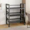 Estante de almacenamiento de cocina de varios niveles independiente para ollas y verduras, estante multifuncional para horno de microondas para el hogar, almacenamiento de bocadillos montado en la pared