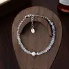 Pulsera de cristal blanco y perla plateada de lujo ligero, estilo primavera-verano, diseño nicho de Instagram, joyería de alta gama