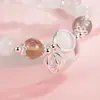 Pulseira de Cristal Feminina Olho de Gato Branco Pedra da Lua Cinza Temperamento Oca Bola Exquisita Doce Presente para Melhor Amiga Moda Versátil