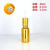 En stock frasco de cuenta dorada galvanizada columna de acero frasco de perfume cuenta de vidrio cosmético para masaje frasco de aceite esencial 30ml100ml