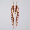 Pendientes de Borlas Largas con Cuentas en Stock, Tejidos a Mano con Diseño Único, Pendientes Exquisitos que Realzan la Elegancia, Accesorios para Orejas de Mujer